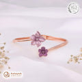 Silver Rosegold Purple Bloom Kada