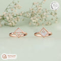 Silver RoseGold Diamond Geometry Toe Ring