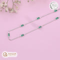 Silver Emerald Baguette Station Chain