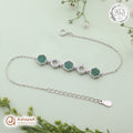 Silver Emerald Hexagon Bracelet