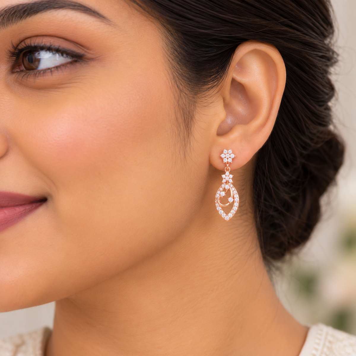 Silver Rose Gold Estella Twirl Necklace Set