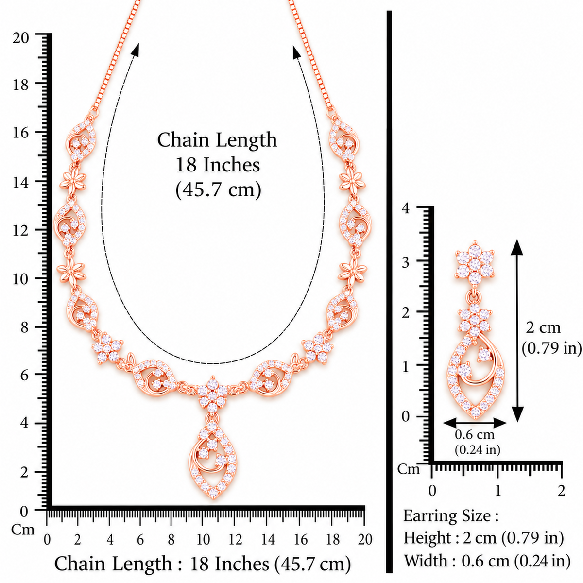 Silver Rose Gold Estella Twirl Necklace Set