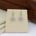 Stylish Star Silver Drop Earrings