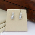 Buguette Stone Silver Drop Earrings