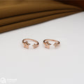 Silver  Rose Gold Double Star Toe Ring with Stone
