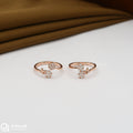 Silver Rose Gold Butterfly Bud Toe Ring