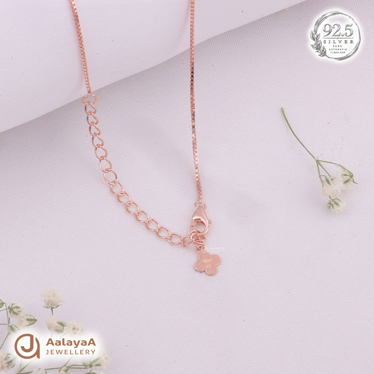 Silver RoseGold Angel Heart Chain Pendant