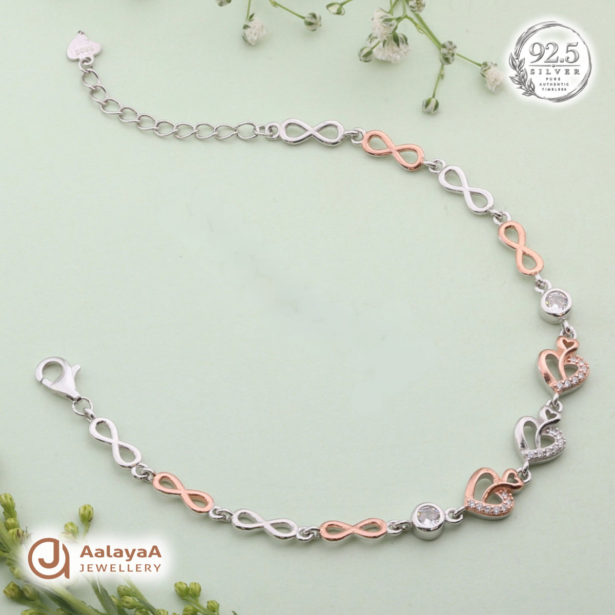 Silver Rosegold Infinity Love Bracelet