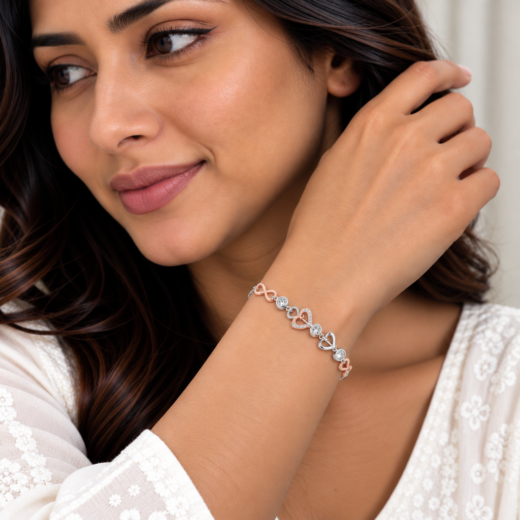 Silver Rosegold Infinity Love Bracelet