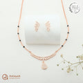Silver Rosegold Angel Wing Teardrop Necklace Set
