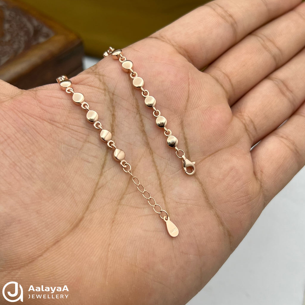 Silver Rosegold Butterfly with Stone Bracelet