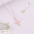 Silver RoseGold Ballerina Sparkle Chain Pendant