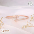 Silver Rosegold Crystal Vine Butterfly Kada