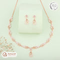 Silver Rose Gold Elara Heart Necklace Set