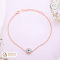 Silver Rosegold Evil Eye Halo Bracelet