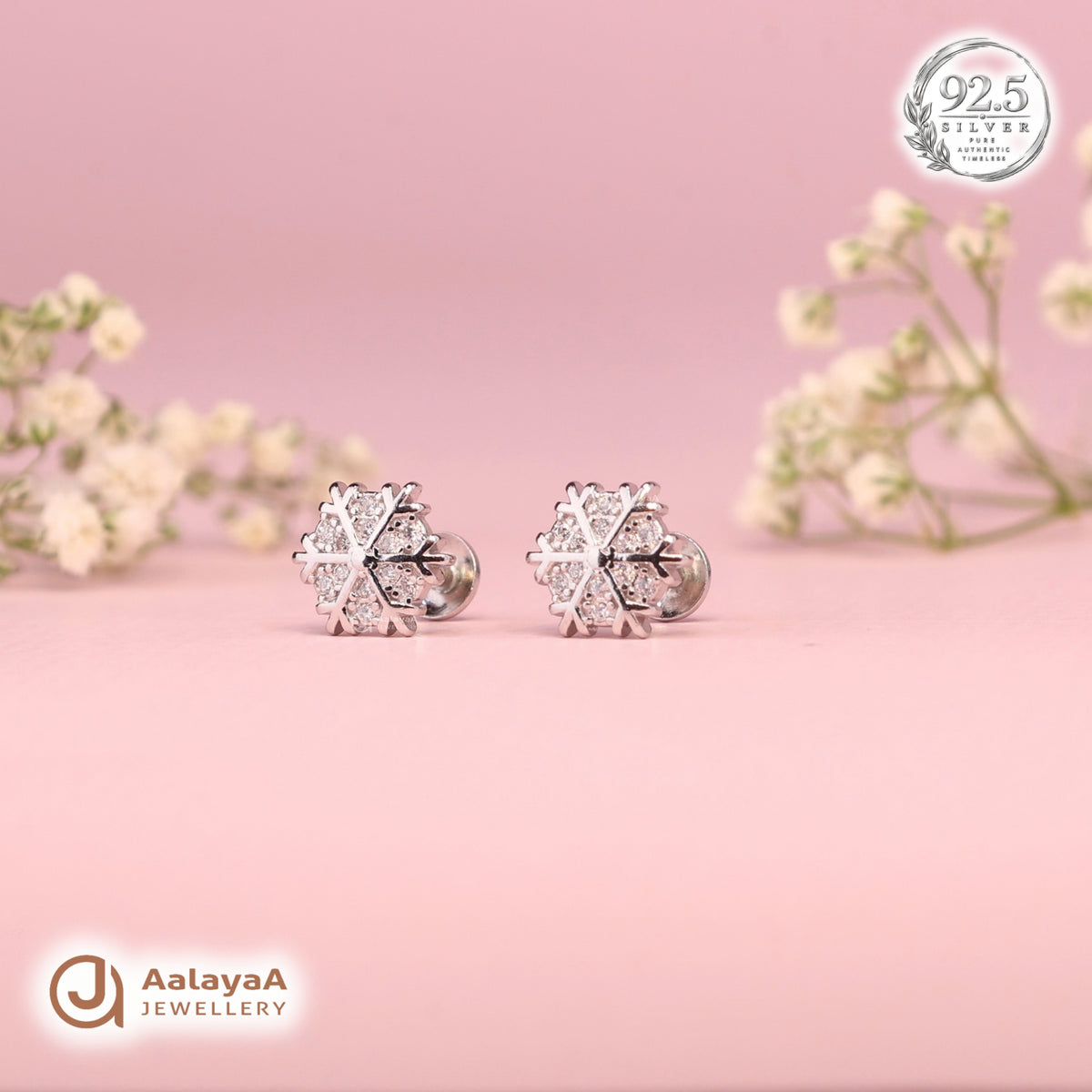 Silver Snowflake Earring