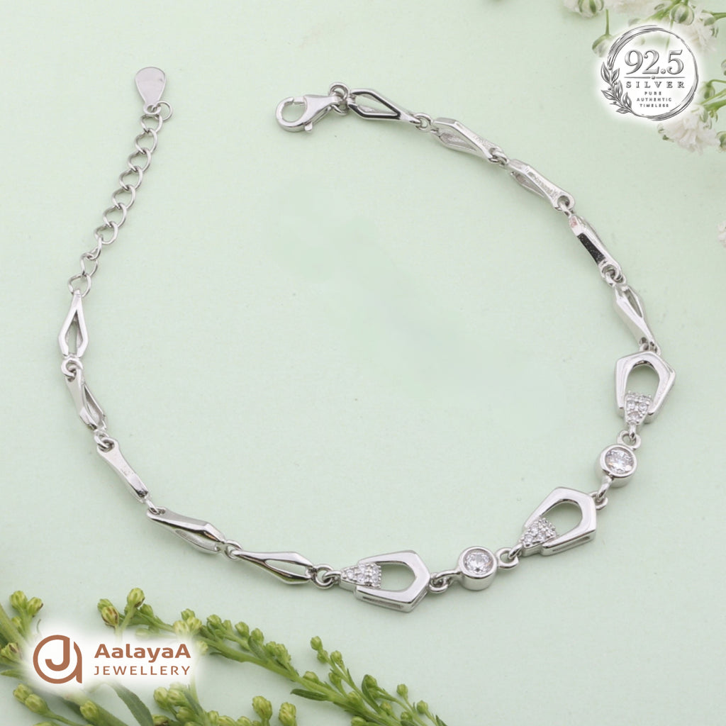 Silver Crystal Teardrop Bracelet