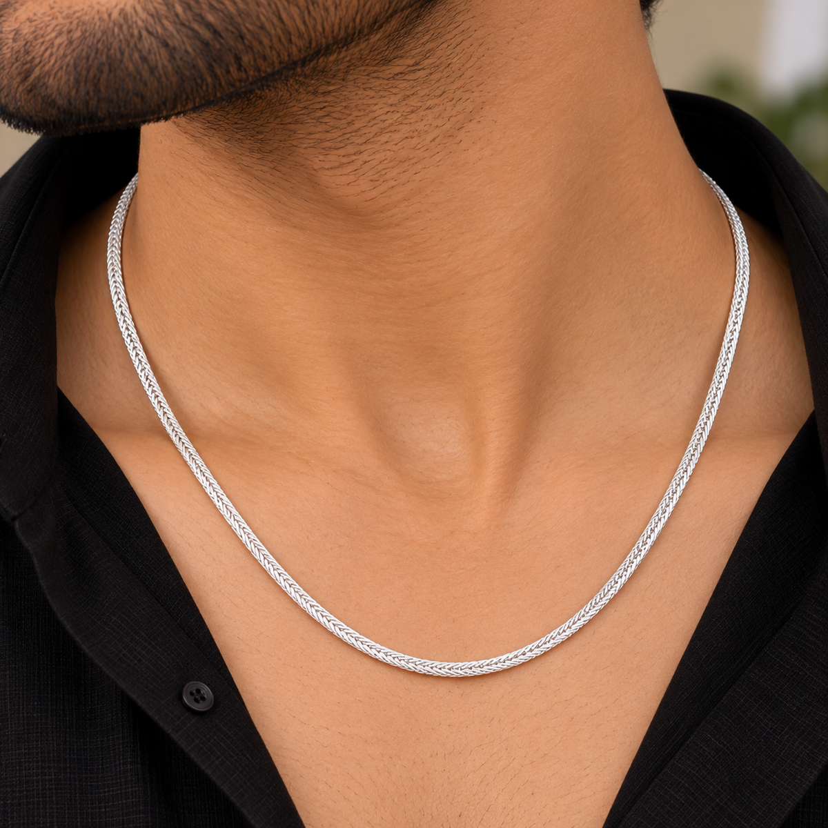 Viper Braid Silver Men's Chain