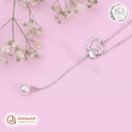Silver Heart Lock Pearl Chain Pendant