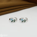 Blue and Green Leaf Silver Toe Ring