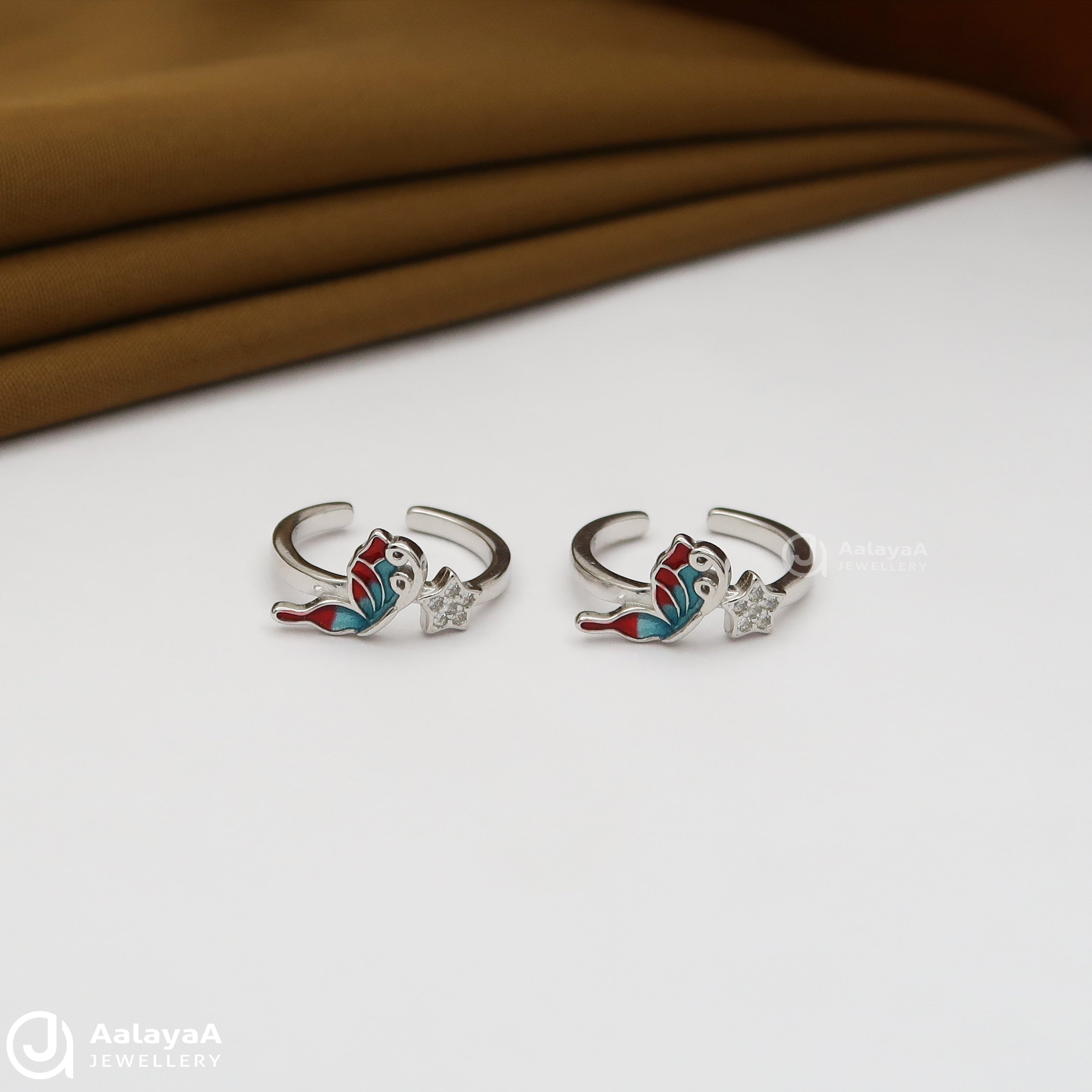 Dual Colour Butterfly Toe Ring