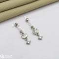 Silver Celeste Drop Bars Baguette