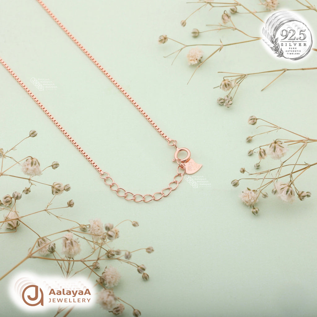 Silver Rosegold Crystal Kiss Chain Pendant