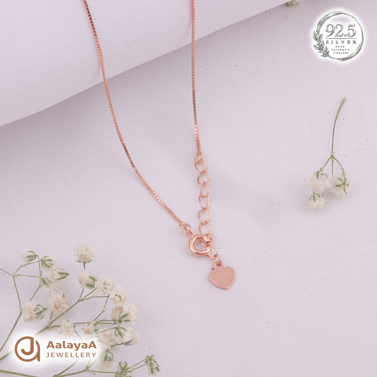 Silver RoseGold Ruby Radiance Chain Pendant