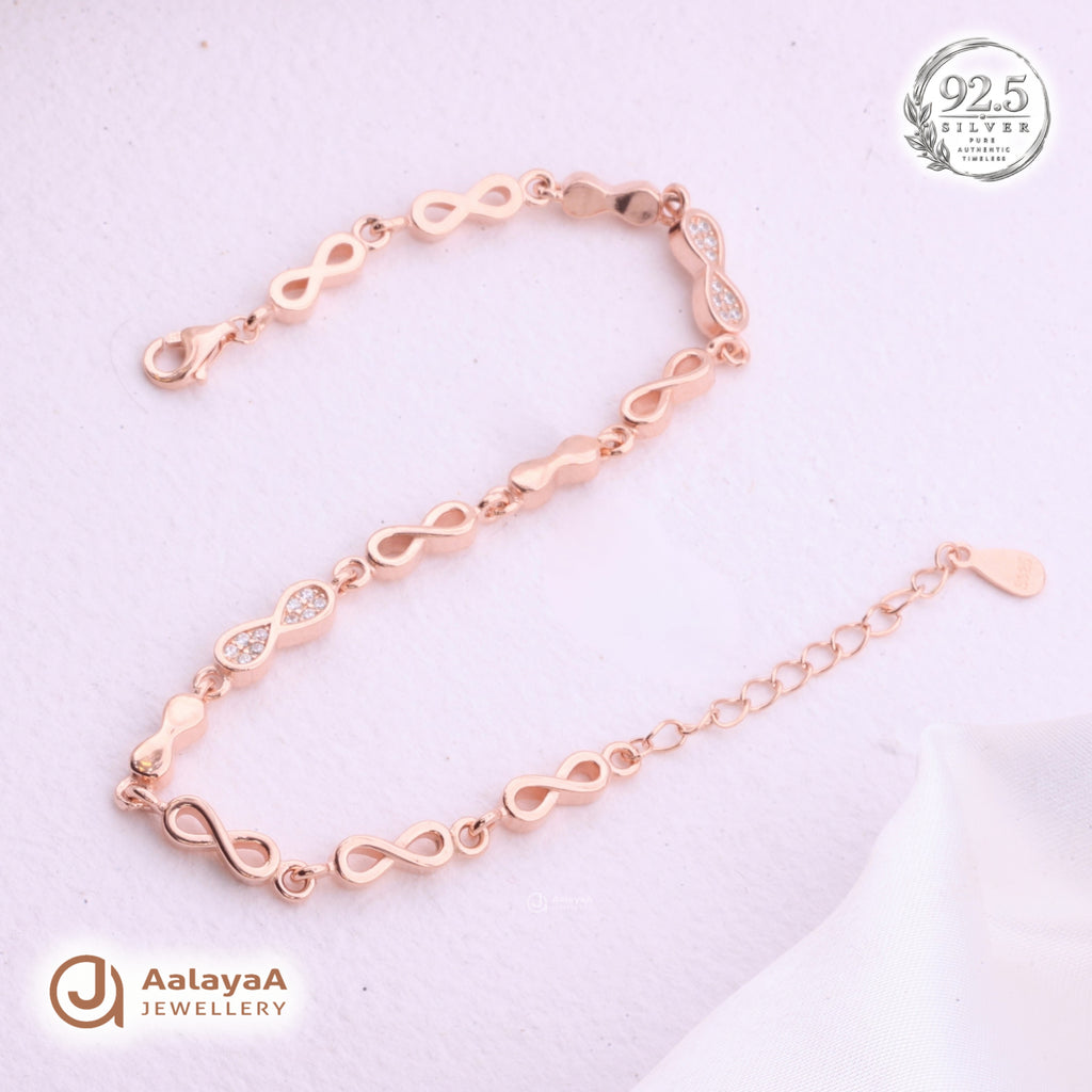 Silver Rosegold Infinity Sparkle Bracelet
