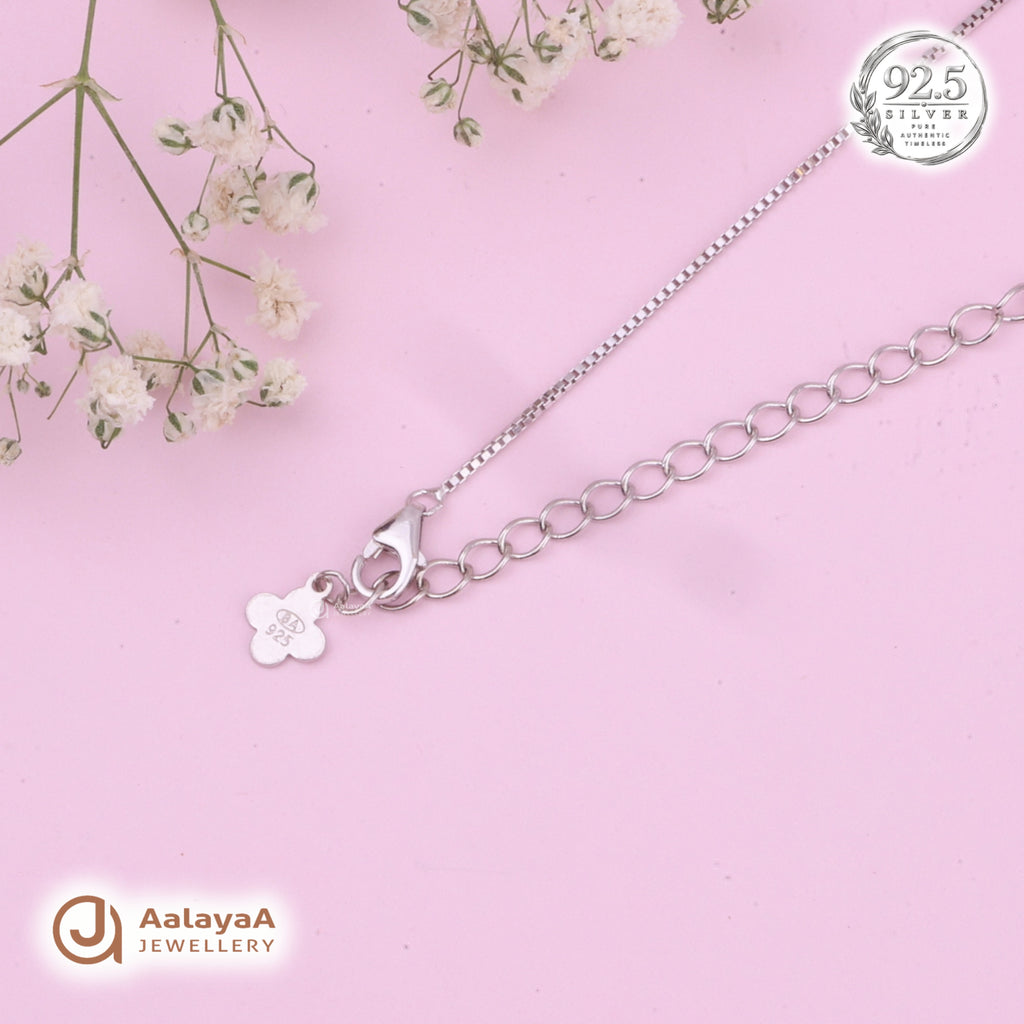 Silver Angel Wing Heart Chain Pendant
