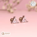 Silver Crystal Triangle Earring