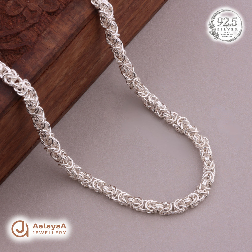 Byzantine Crown Silver Men's Chain