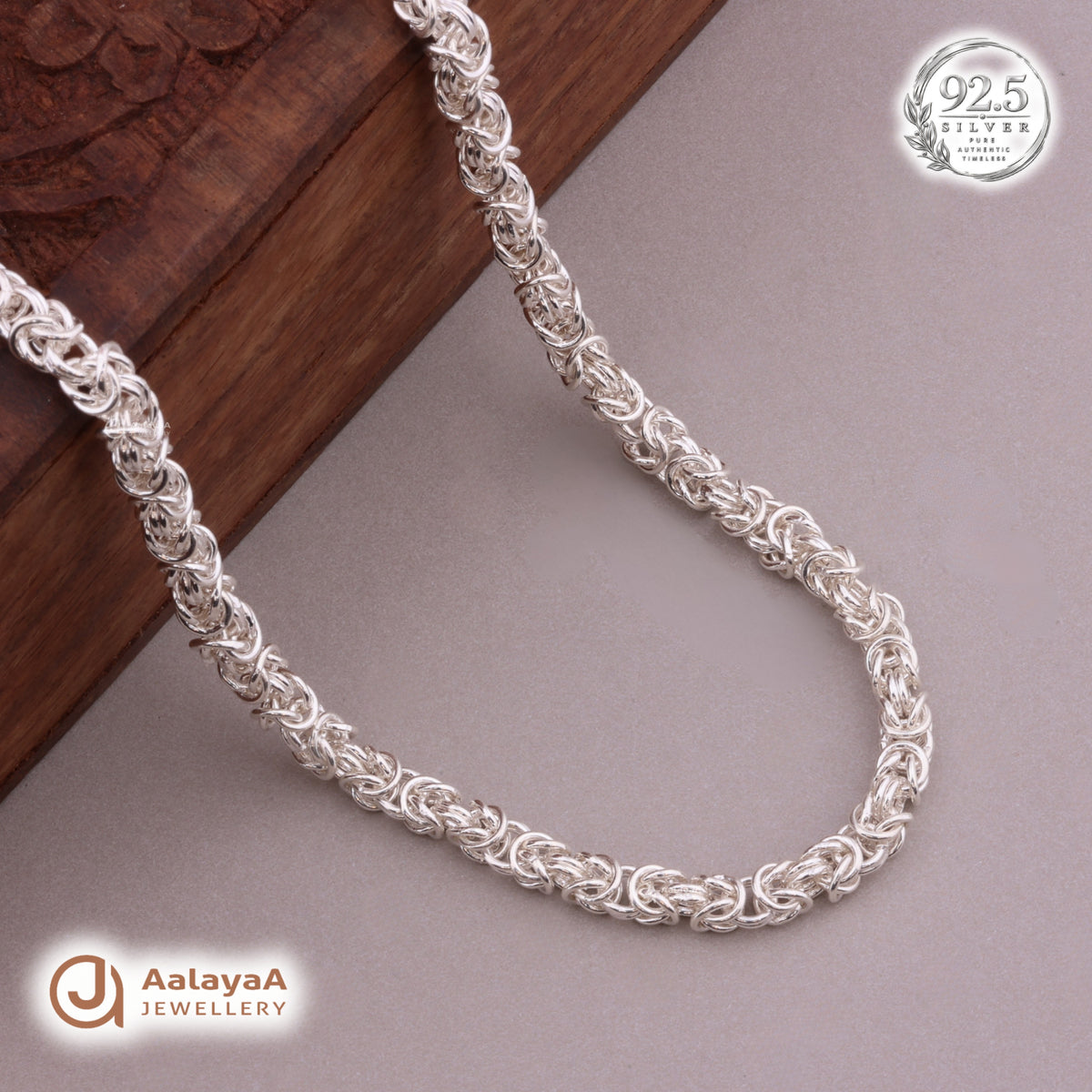 Byzantine Crown Silver Men's Chain