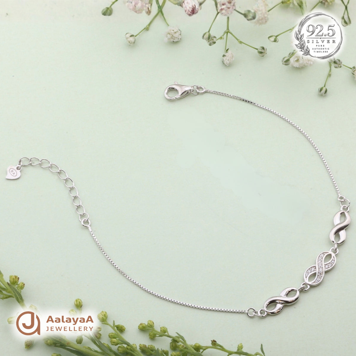 Silver Triple Infinity Bracelet