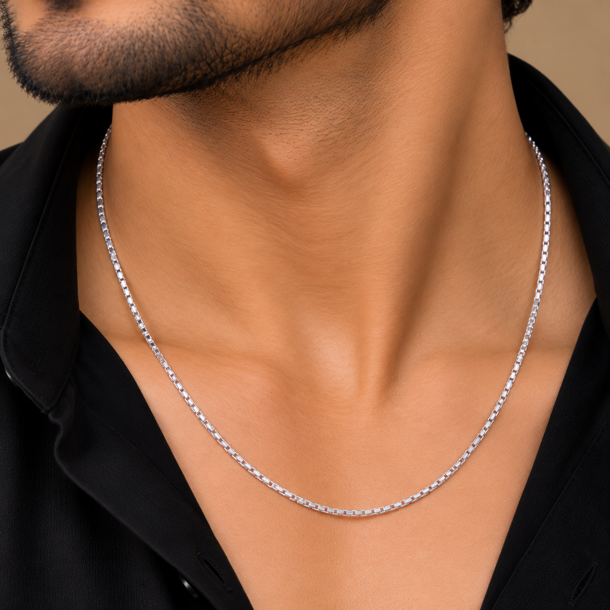 Vertex Box Silver Men's Chain
