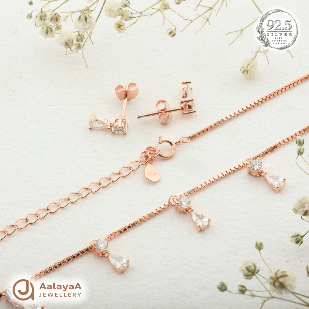 Crystal Dewdrop Necklace Set