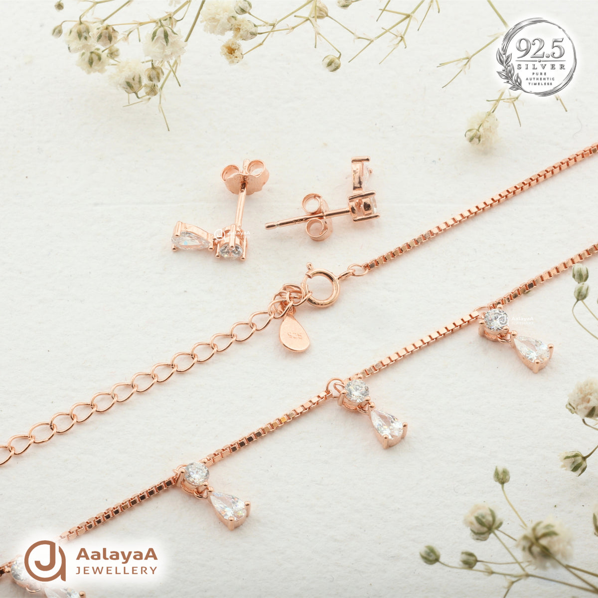 Crystal Dewdrop Necklace Set