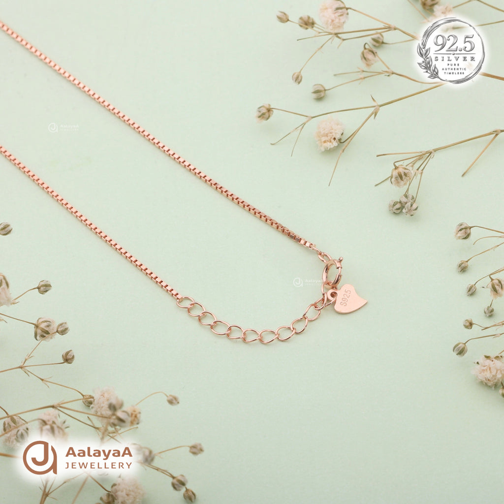 Silver Rosegold Dainty Eternity Chain Pendant