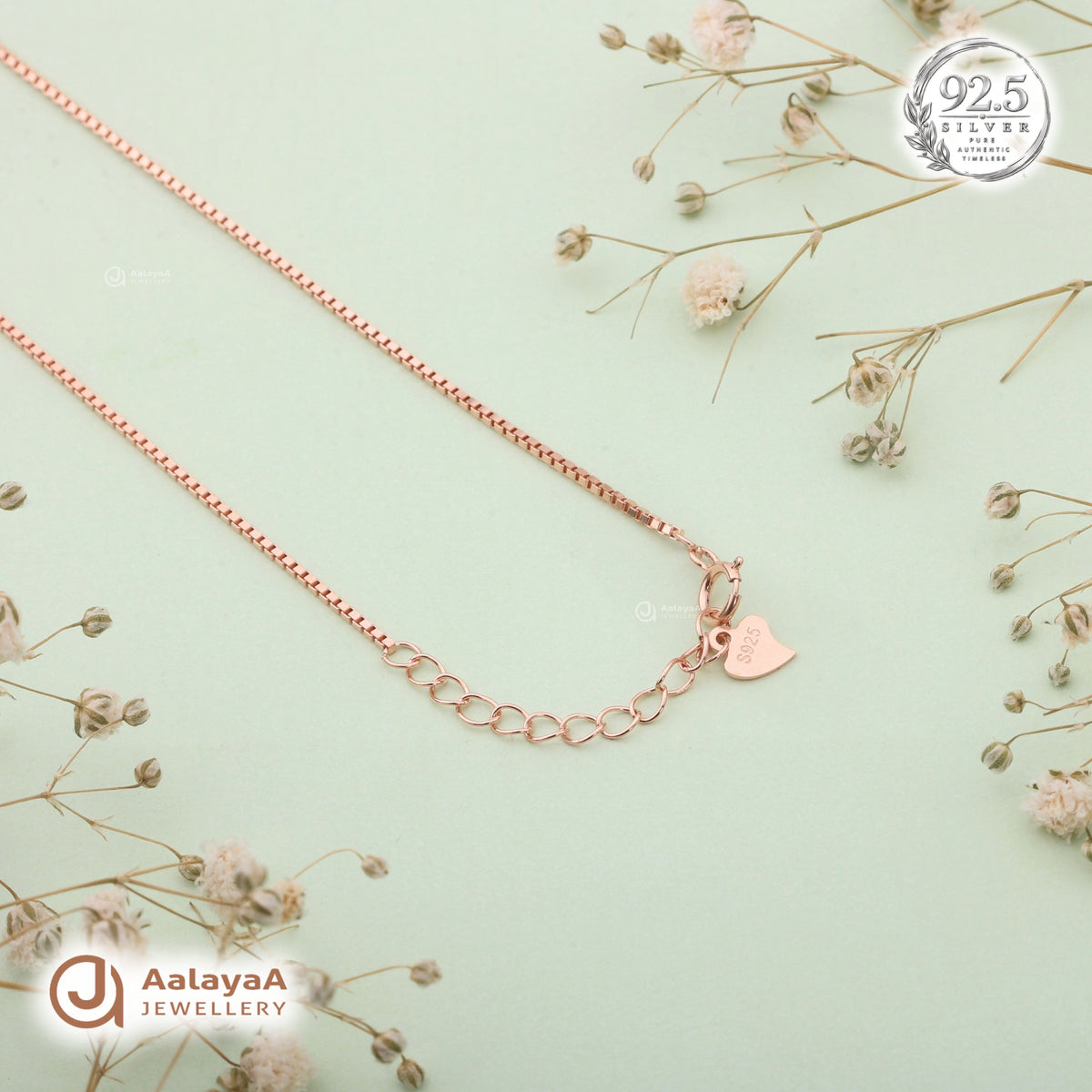 Silver Rosegold Dainty Eternity Chain Pendant