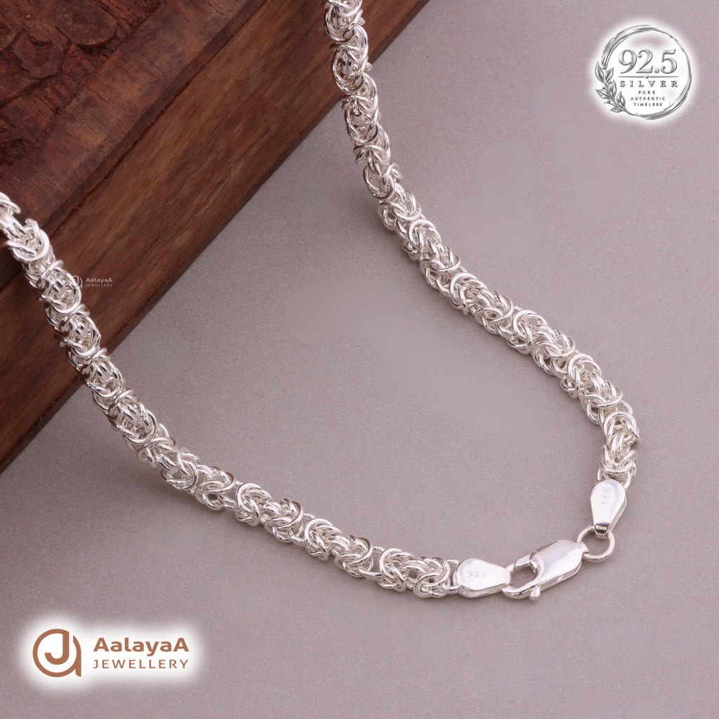 Byzantine Crown Silver Men's Chain