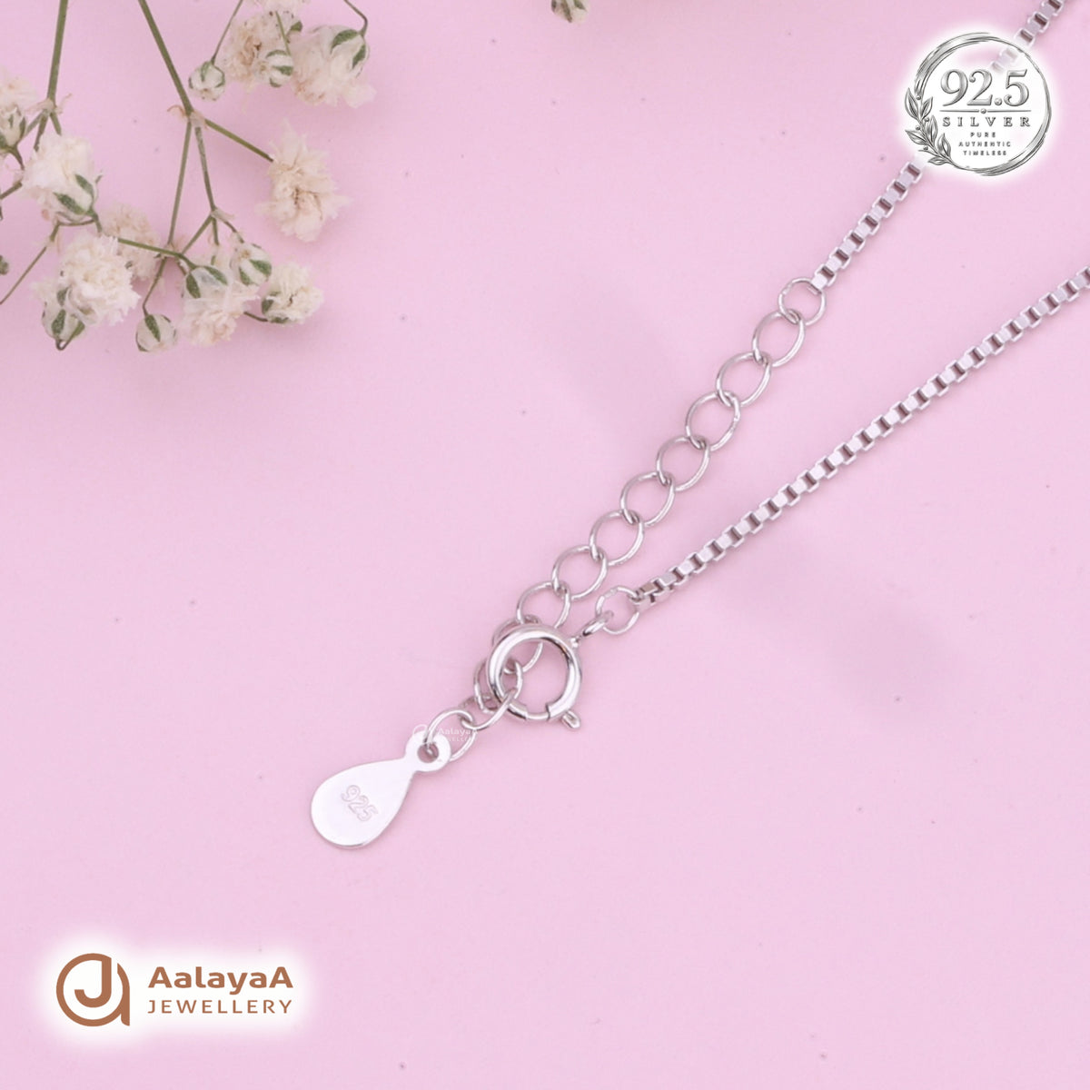 Silver Pearl Halo Drop Chain Pendant