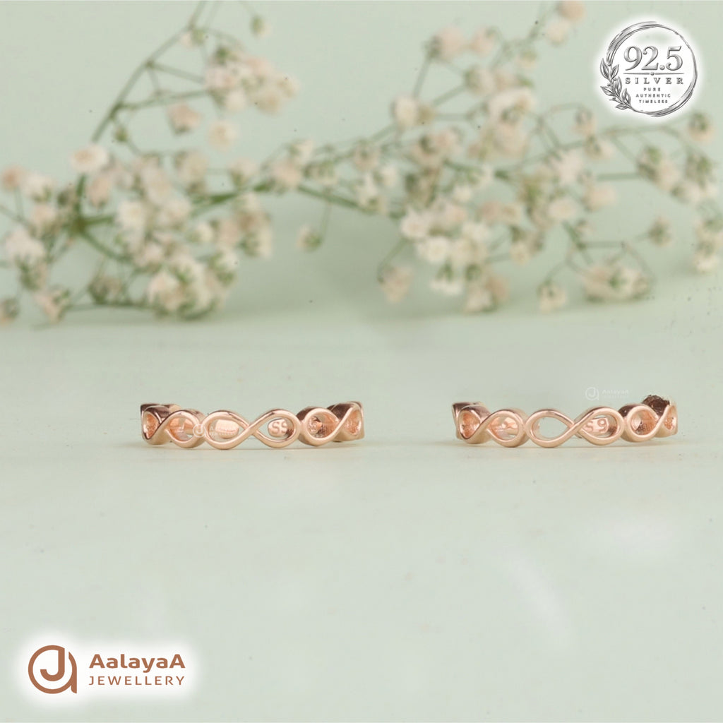 Silver RoseGold Infinity Twist Toe Ring