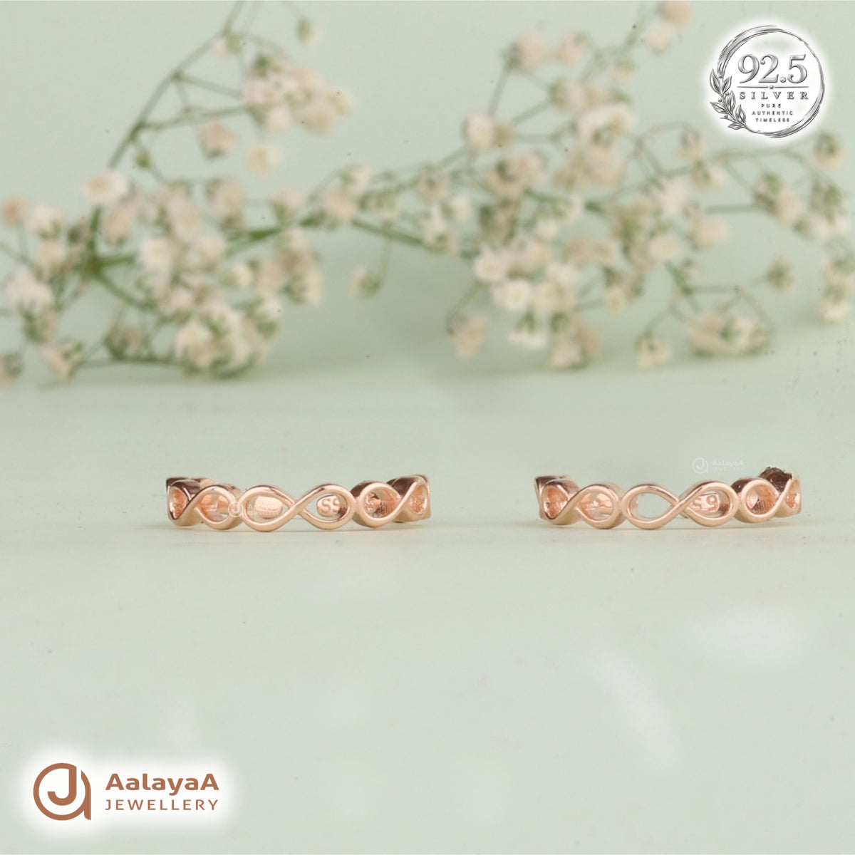 Silver RoseGold Infinity Twist Toe Ring