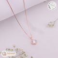Silver RoseGold Solitaire Halo Chain Pendant