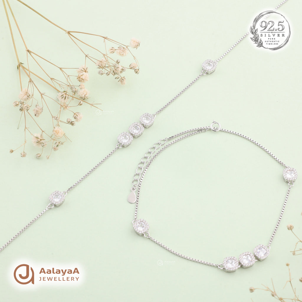Silver Radiant Halo Anklet