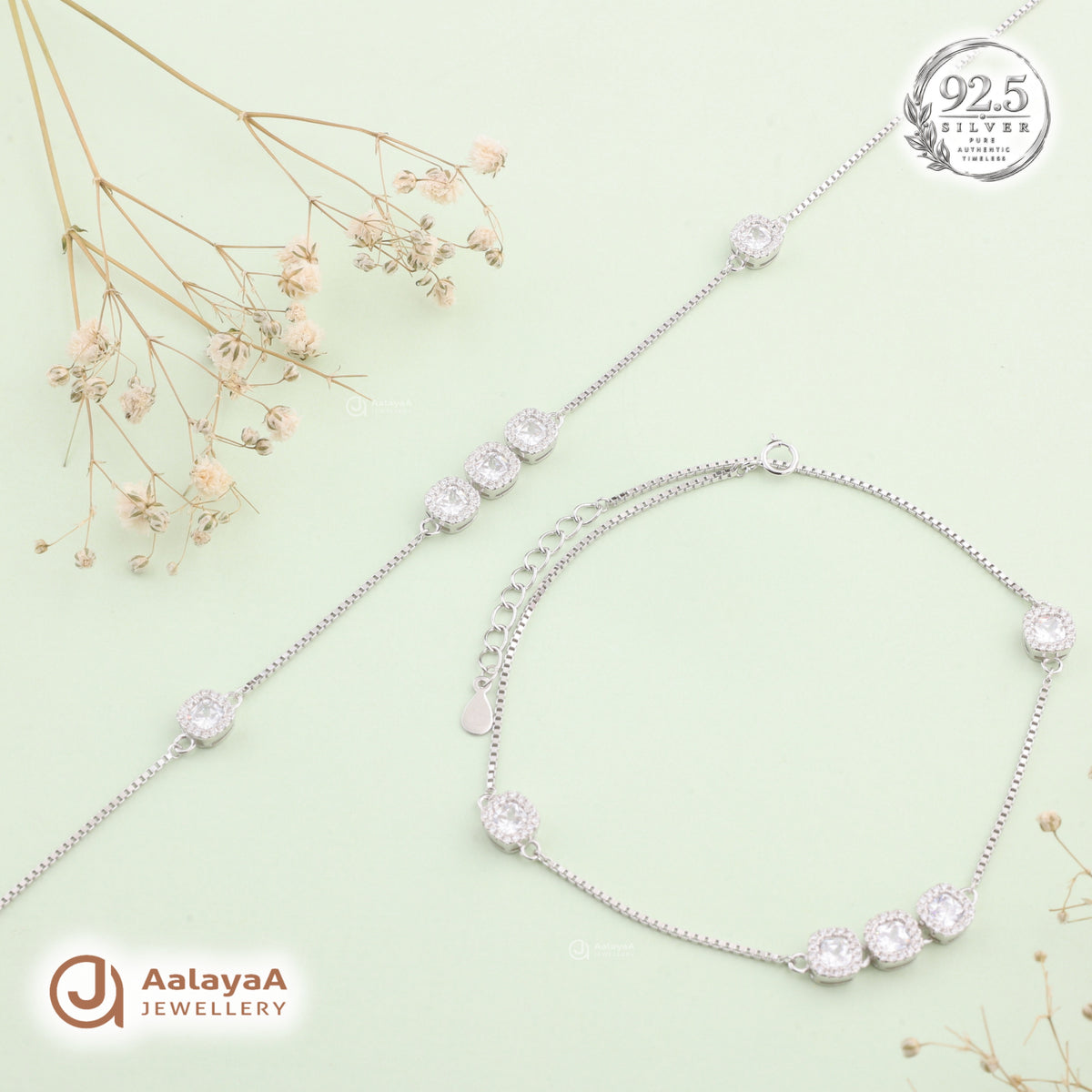 Silver Radiant Halo Anklet