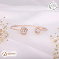 Silver Rosegold Hexa Crystal Kada