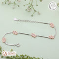 Silver Rosegold Twin Heart Bracelet