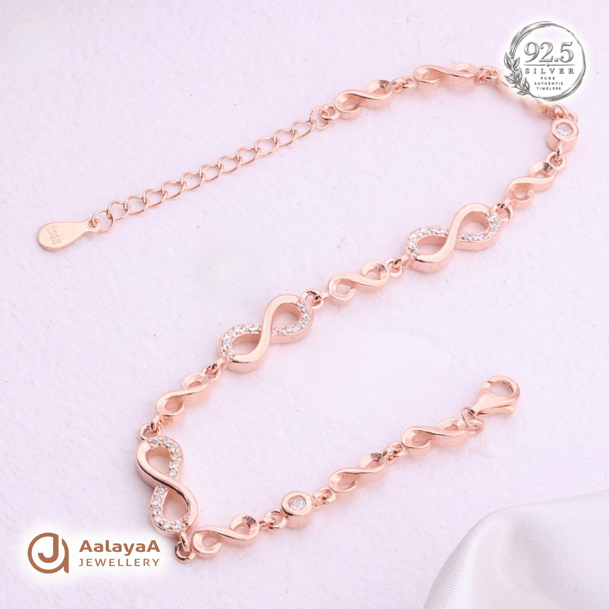 Silver Rosegold Infinity Harmony Bracelet