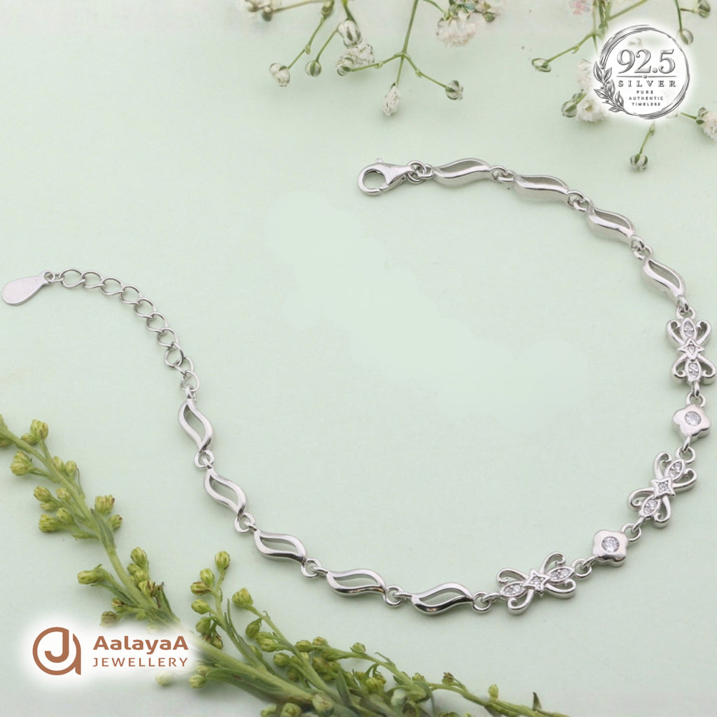Silver Floral Vine Bracelet